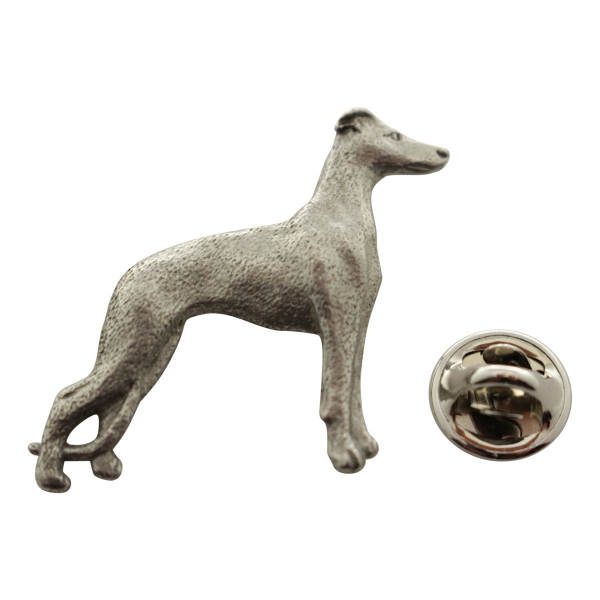 Whippet Pin ~ Antiqued Pewter ~ Lapel Pin ~ Sarah's Treats & Treasures